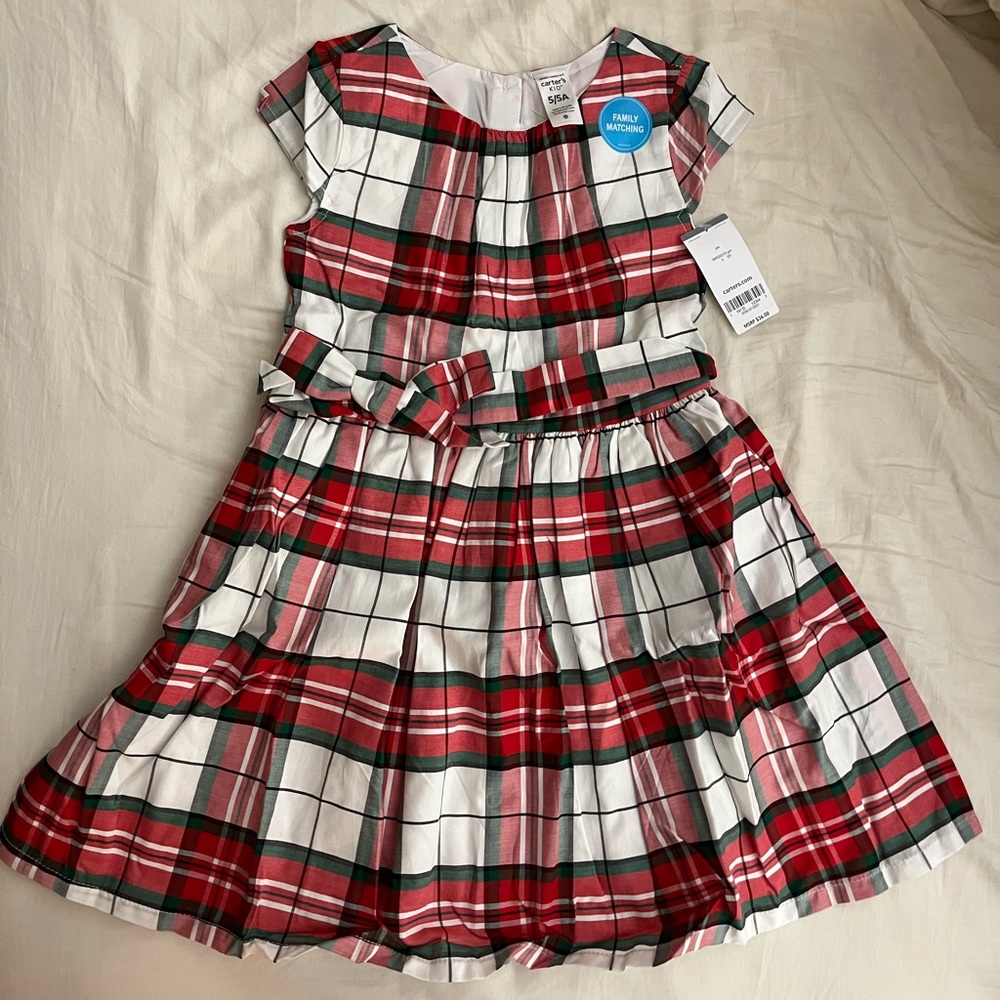 Girls holiday plaid dress